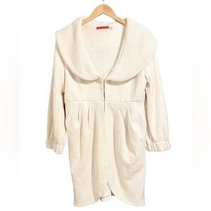 Alice + Olivia Winter White Wool Blend Coat Women’s Size Medium Cream Silk Lined